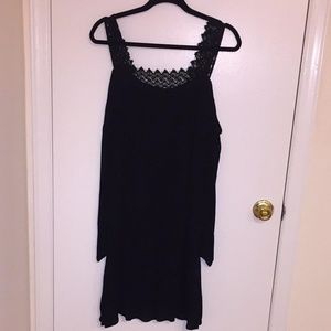 Long sleeve black off the shoulder dress